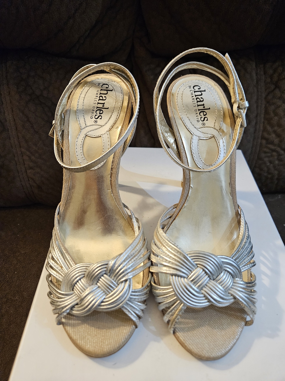 Charles by Charles David Gold Braided Strap Women's Sandals